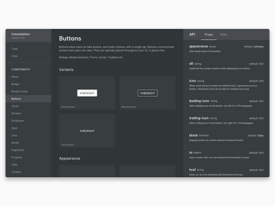 API Documentation api buttons dark dark mode design design system designsystem documentation