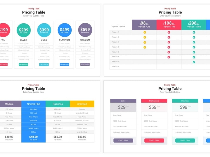 Infographic Pricing Table Template Slideheap.