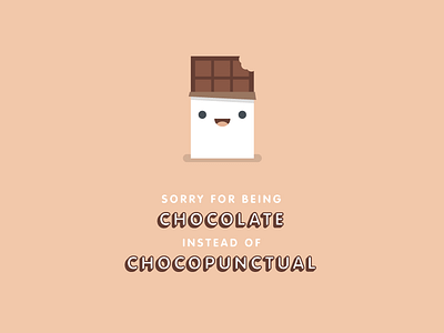 Chocolate or Chocopunctual? chocolate cute flat illustration