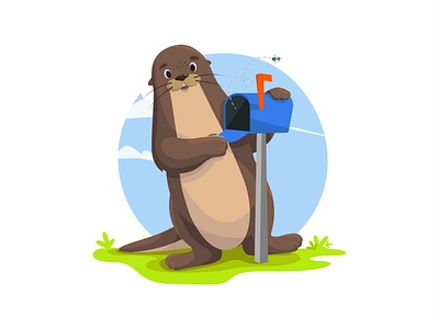 Empty mailbox checking mail for the app illustration mail mailbox otter