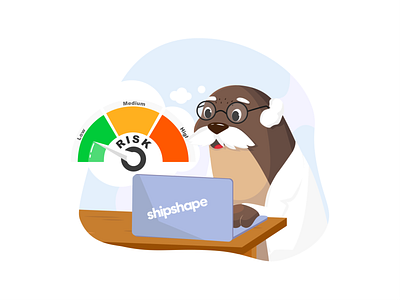 Risk analysis analysis arrow clock face for the app illustration otter risk scale scientist