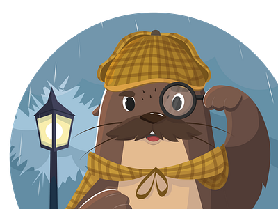 Sherlock otter illustration look for looking otter sherlock