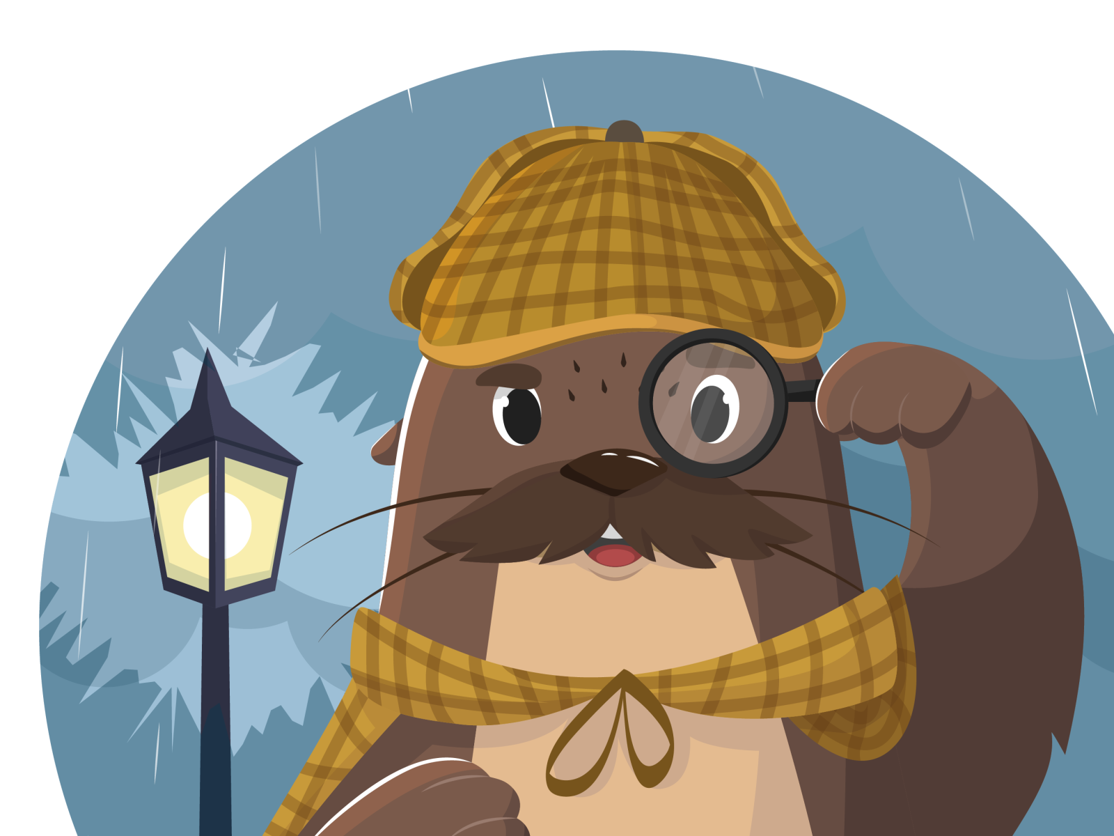 Sherlock otter by Olga Trubitsyna on Dribbble