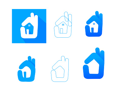 Logo concept for smart home app app blue logo smart home