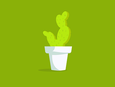 Green Cactus cactus flat flower flower pot green plants vector