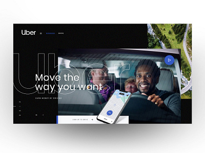 Uber Campaign Landing Page branding design landing page minimal type typography ui uidesign ux ux design ux ui web web design web designer website