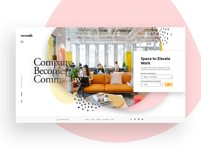 WeWork Landing Page branding design landing page minimal typography ui uidesign ux ux design ux ui web web design website