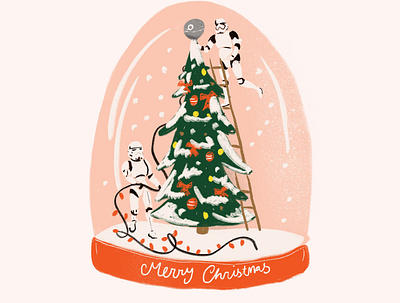 Star Wars Christmas art design drawing illustration procreate star wars vector