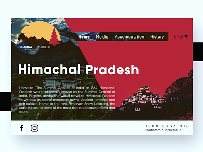 Himachal Tourism Landing Page branding himachal pradesh himalayas india landing page minimalism mountains tourism uiux design visual identity