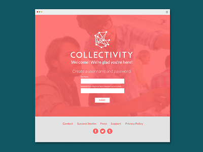 Collectivity Sign Up branding collaboration creatives design digital graphic design product design ui uiux ux web app web design