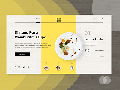 MbakYu Landing Design Concept clean design landing landing page restaurant statisticts ui website website concept website design white yellow