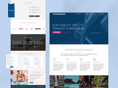 Training Peaks - Landing Page clean css design html landing page landing page design layout sketch training ui ui design ux website website design