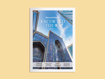 Mercury Escorted Tours branding brochure brochure design catalog cover front cover graphic design layout magazine marketing print travel traveling typeography