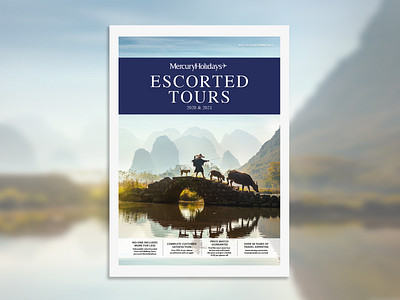 Mercury Escorted Tours Cover branding brochure brochure design catalog china cover design graphic design layout marketing travel travelling