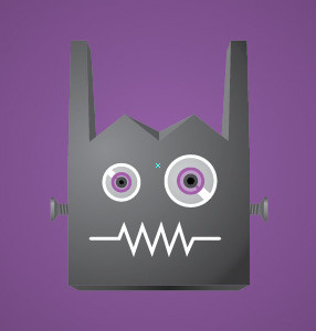 Scary Lil B*-- character face guitar icon illustrator robot scary works