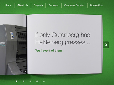 If only Gutenberg had Heidelberg presses... book green helvetica neue page pages printing press