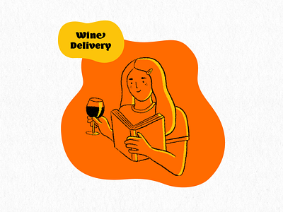 Stay home delivery illustration quarentine stayhome wine