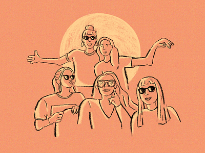 Friends friends friendship illustration procreate quarentine retro
