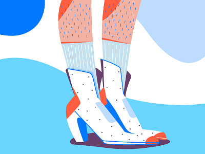 Dream shoes 2d adobe illustrator bold colors colorful flat illustration shoes vector web