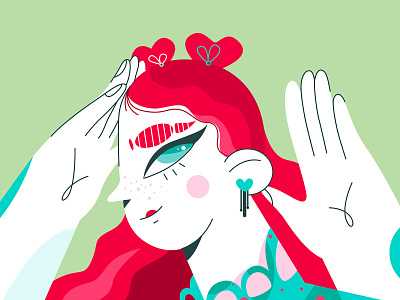 Red hair girl 2d characterdesign flat flat illustration illustration vector