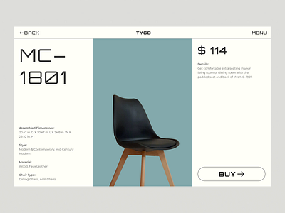Tygo – Furniture E-Commerce Website Design brutal brutalism concept design e commerce ecommerce furniture online projects scandinavian shop store ui ux web web design website