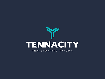 Tennacity - Stacked Logo blue branding logo