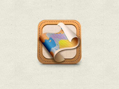 iOS Bible Maps App app icon bible ios maps skeumorphic