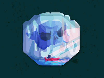 Giant Skull in Glacier Vector Illustration