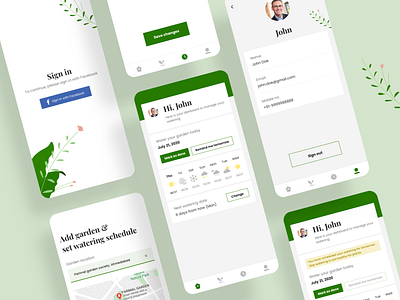 App UI Design for Watering schedule