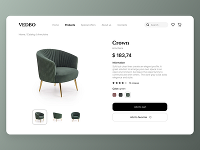 Furniture Product Page design ecommerce shop furniture furniture store interface online shopping online store product card product page product web ui ux web website design