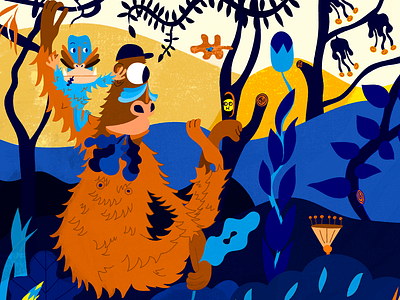 Monkeys 2dillustration djungel illustraion monky vectorart