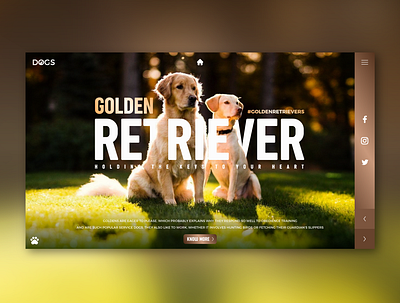 Golden Retriever Landing Page branding design illustration illustrator landing page design minimal typogaphy ui ui ux ui design uidesign website website design