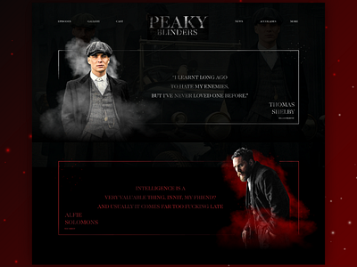 Peaky Blinders UI Webpage branding landing page design typogaphy ui ui ux ui design uidesign ux vector