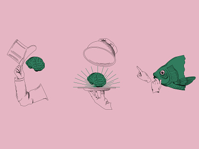 Service Illustrations art brain branding design fish graphicdesign gravure green hand homepage illustration illustrator metaphor ui uiux ux vector vectorart