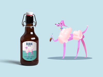 Illustration for dog beer brand