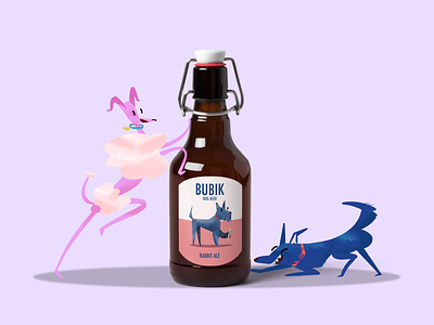Illustration for dog beer brand