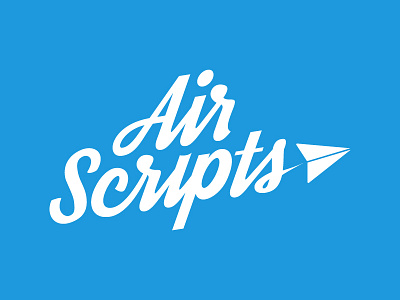 Air Scripts Logo Iteration blue branding identity logo logo mark logo type white