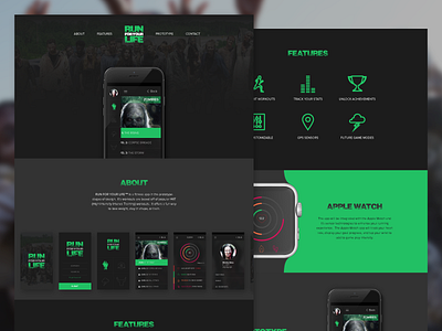 Zombie Game Product Site app apple watch fitness game ios iphone6 product prototype run site zombie