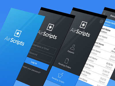 Air Scripts App app application blue icons ios screens scripts