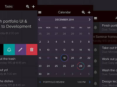 Task Management App alarm app calendar design ios management purple task