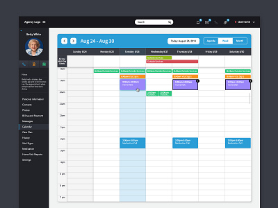 Calendar Week View WIP app calendar dashboard design events ui ux web week
