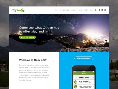 Visit Ogden Redesign design event home landing ogden page redesign site web website