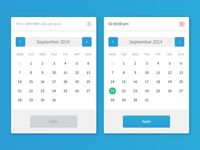 Time/Date Picker calendar date design interface modal picker time ui ux widget