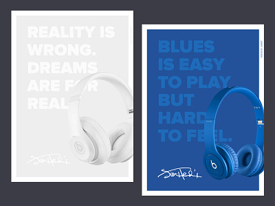 Beats Musician Quotes Posters beats blue design dre headphones layout music poster