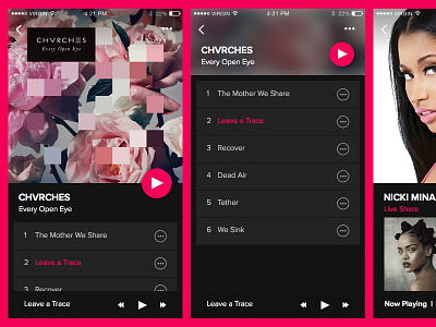 Music App UI by Jeffrey Smith for HQ on Dribbble