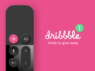 1 Dribbble Invite appe design dribbble invitation invite pink remote tv ui ux