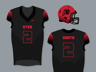 Utah Utes Football Uniform Concept brand concept design football sports typography uniform utah utes