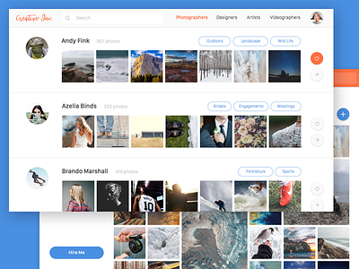 Find a creative design grid layout material material design photography share ui ux web