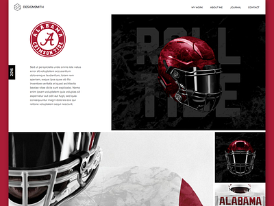 Roll Tide Portfolio Site alabama crimson design football portfolio tide ui uniform ux web