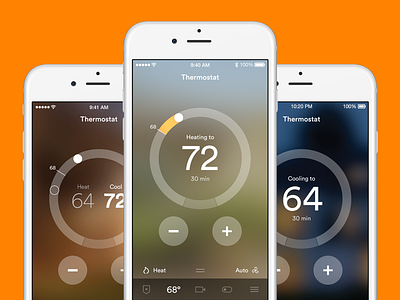Vivint SmartHome Thermostat automation design ios mobile smart home thermostat ui ux vivint